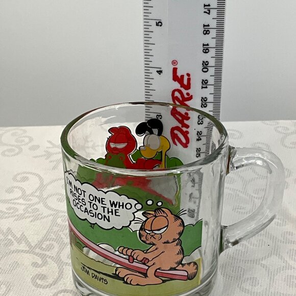 Garfield McDonald's 1978 Vintage Glass Mug With Comic Print Jim Davis - Picture 5 of 5
